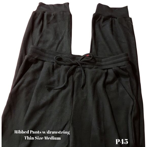Ribbed Pants, Black, Size Medium - Picture 1 of 3